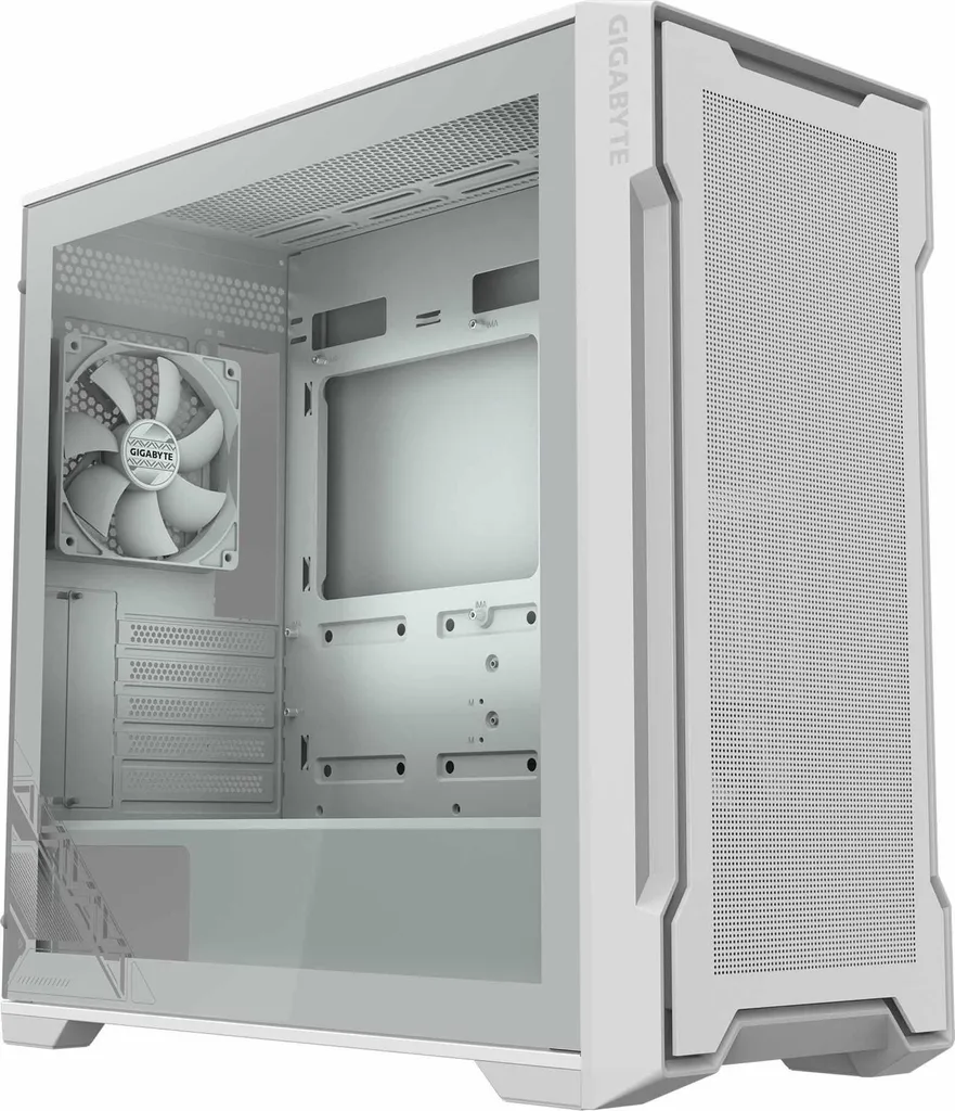 Boîtier Gigabyte C102 Glass Ice pour PC Gaming et Setup Blanc ATX Clean