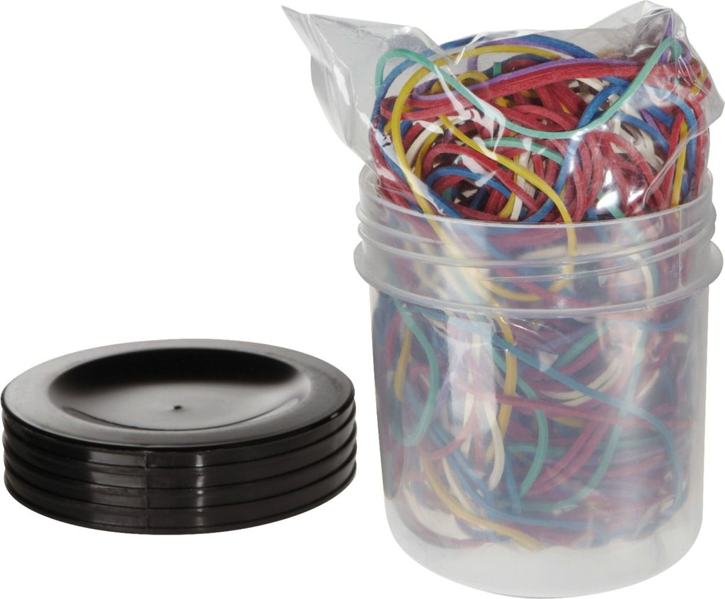Gummiring 65mm Softfarben weiß/gelb/blau/lila/rot/mint 50g Packung mit 100 Stück