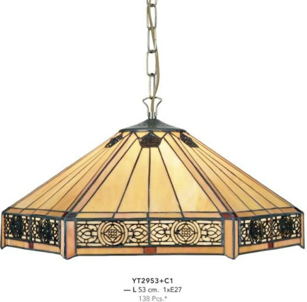 Éclairage Plafond Anti-Éblouissement - Lustre Tiffany 53cm Casa Padrino