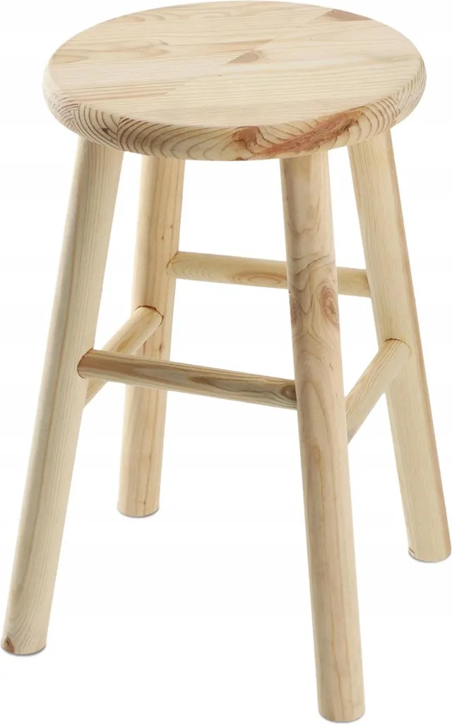 Tabouret en bois robuste 46 cm - Solution d'assise durable et stable