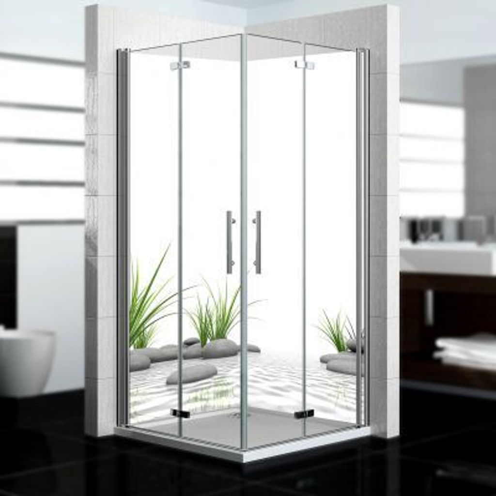dedeco Eck-Duschrückwände Aluminium wasserfest Motiv: Zen V1, 2 x 100x210x0,3cm, Fliesenersatz fugenlos Wandverkleidung Wandpaneele, Germany