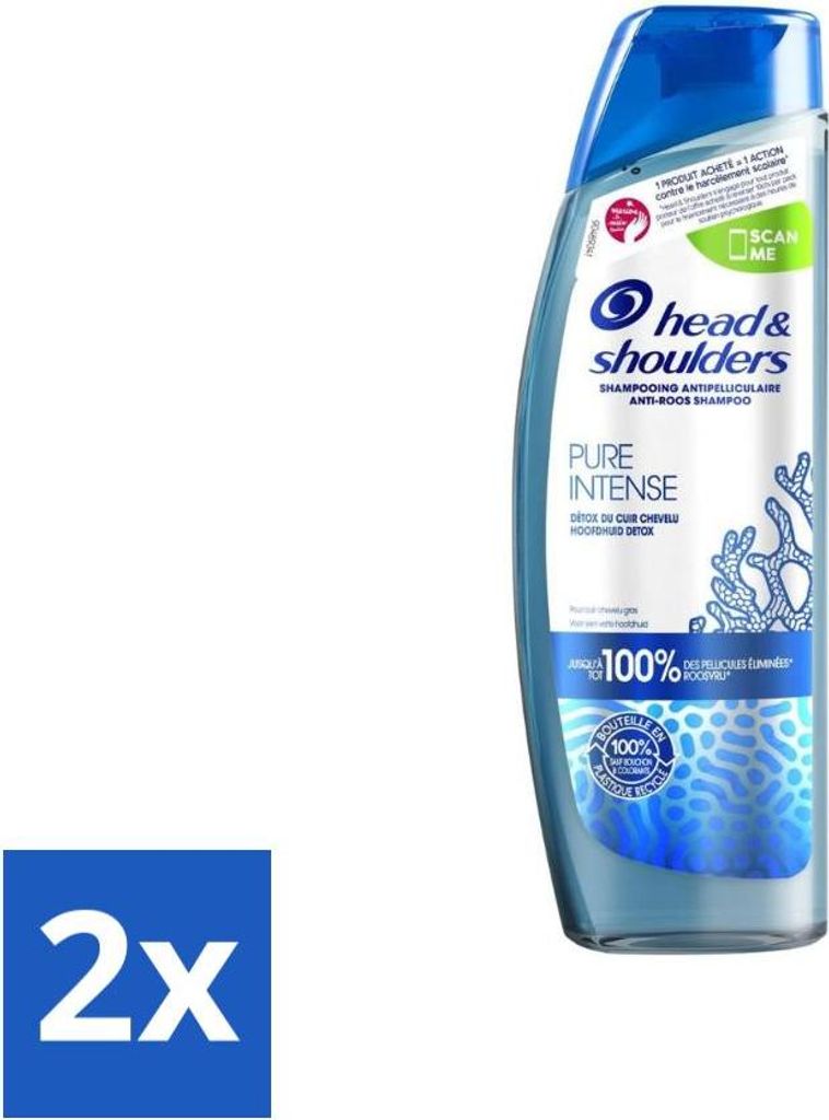 Head & Shoulders - Anti-Schuppen-Shampoo - Pure Intense - Kopfhaut-Entgiftung - 250 ml - Vorteilspack - 2 Stücke