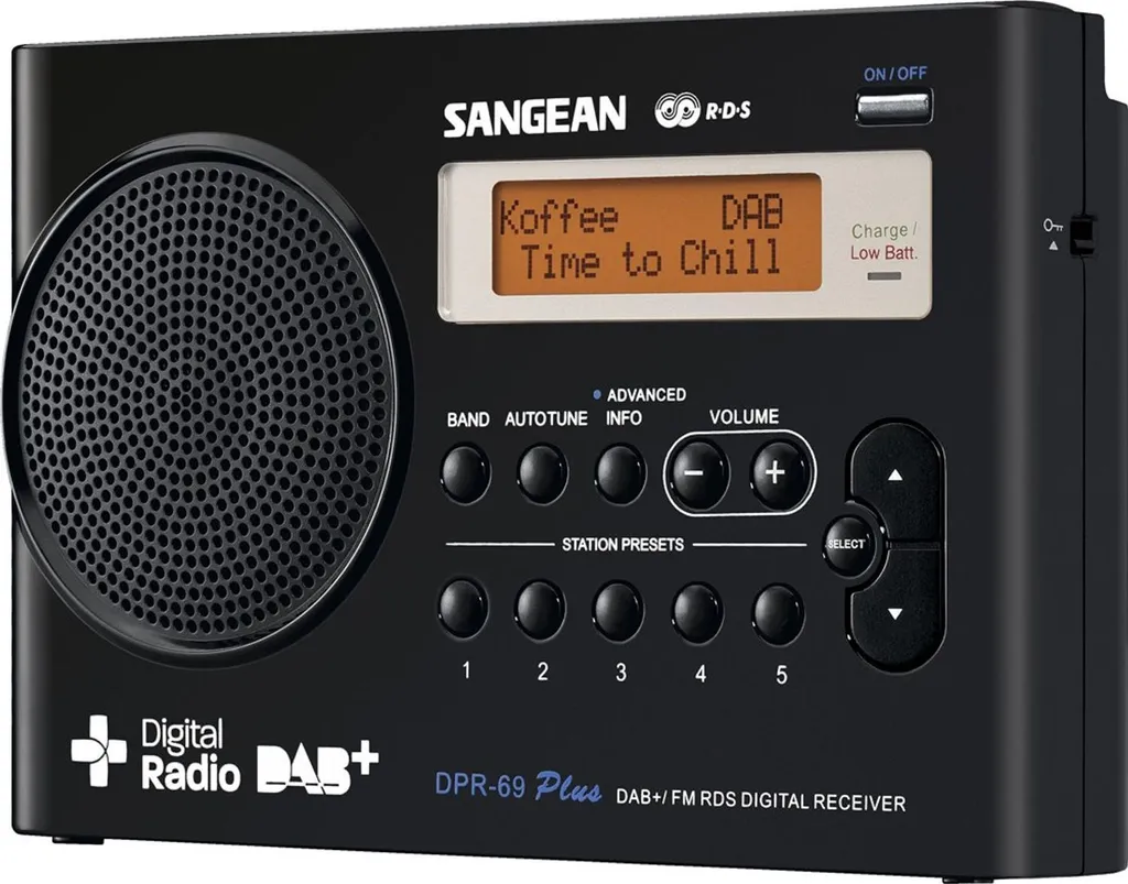 Sangean DPR-69 Nero Radio DAB+/FM RDS: Radio Portatile Digitale Ricezione Top