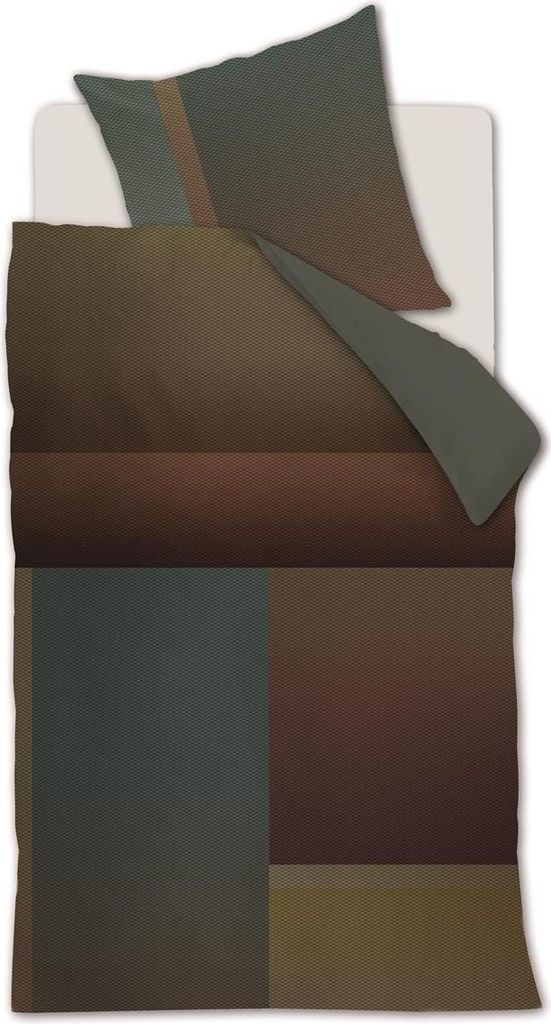 Kardol by Beddinghouse Mako-Satin-Bettwäsche-Garnitur Sloane Square Farbe Olive Green Größe 135x200+80x80