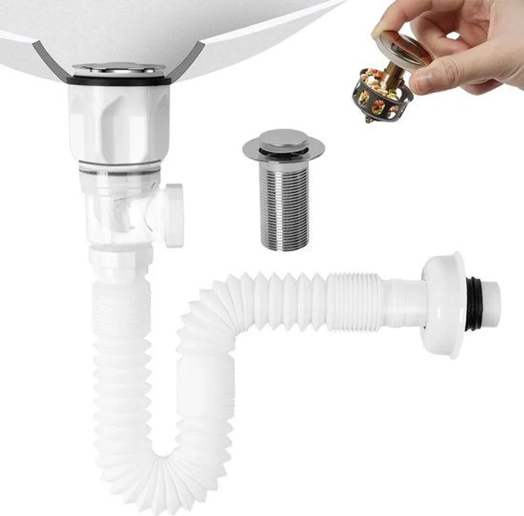 Vanne coulissante flexible avec tuyau d'évacuation et filtre anti-odeur
