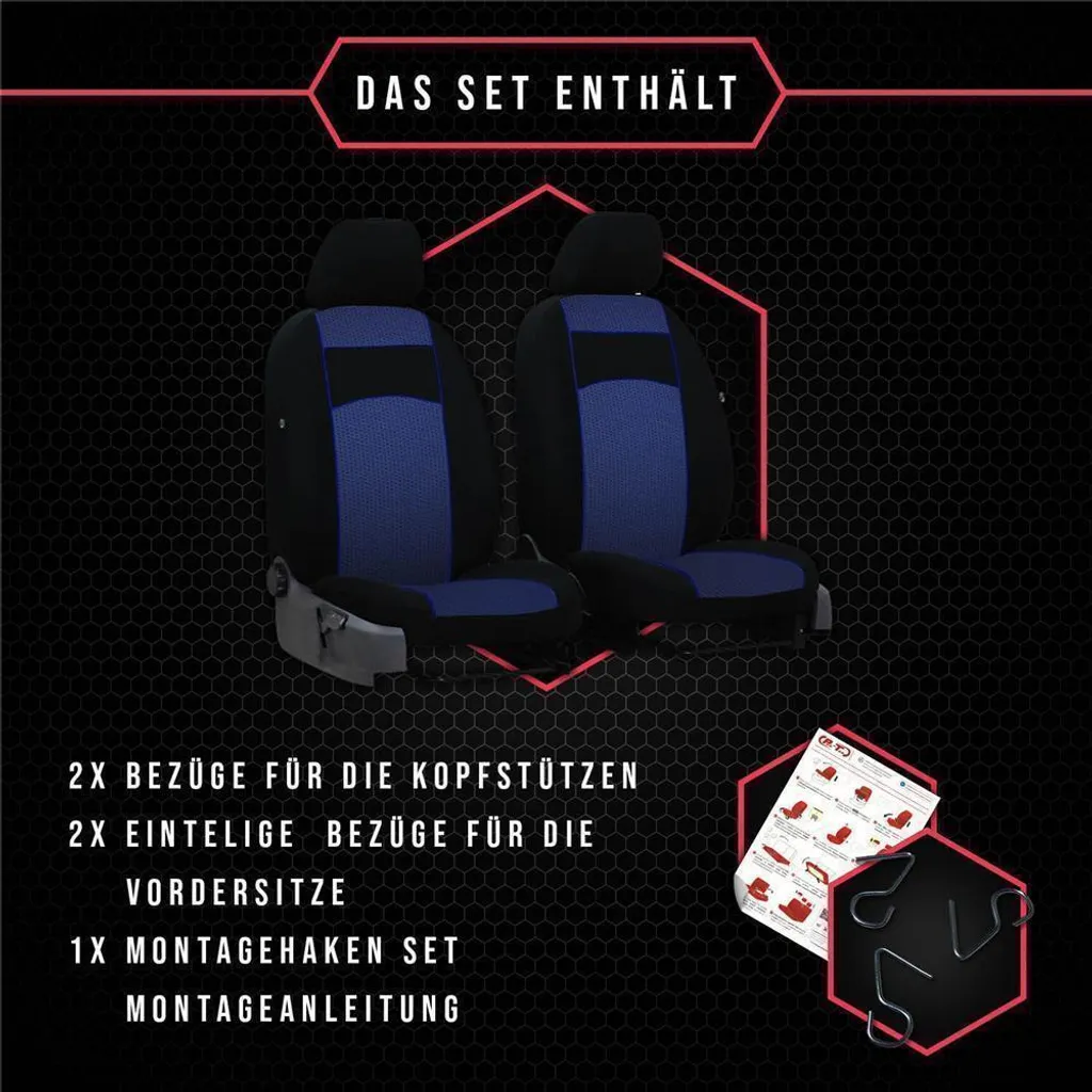 Fodere Sedili Dacia Sandero Universali 1+1 Blu Resistenti - 8