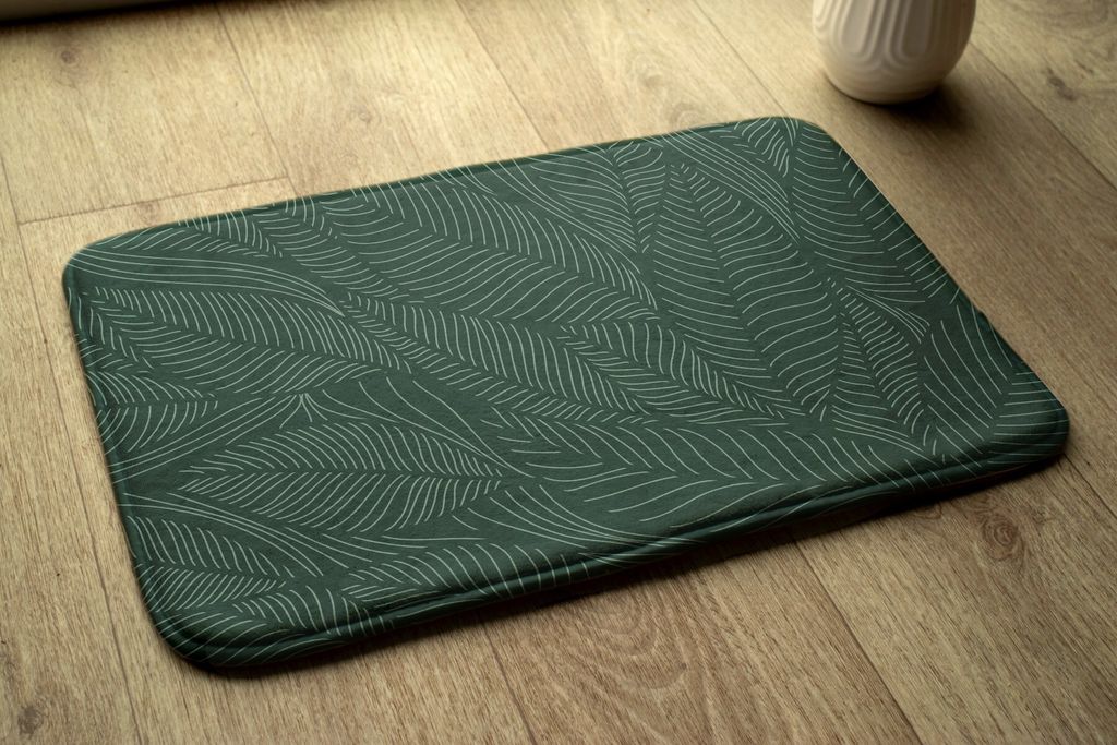 Badteppich Saugfähige - Badezimmer Teppich - Rutschfester Badvorleger Badematte - 75x45 cm - Gemüsemuster