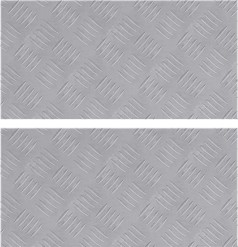 vidaXL Treppe Tritt Rechtwinklig 2 pcs Silber 50 x 25 cm Aluminium