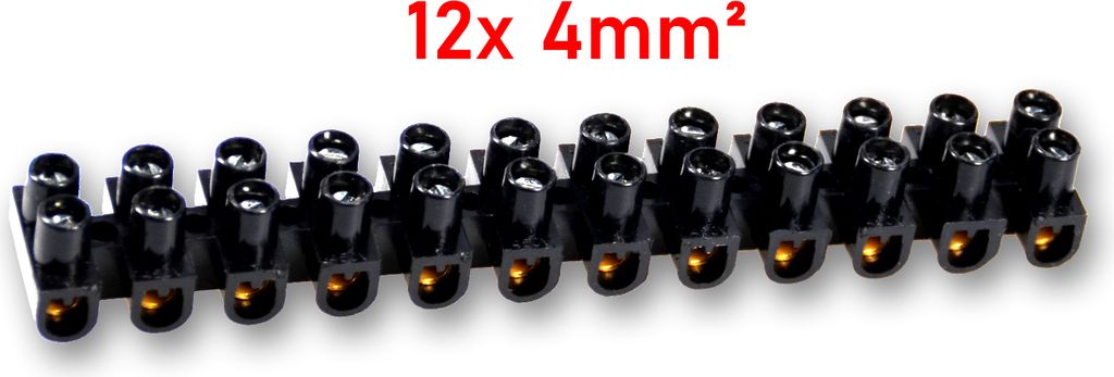 Lüsterklemme, 12-fach, Schwarz, 380V, 4mm²