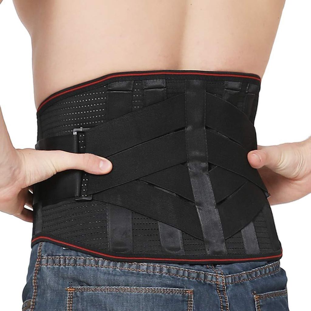 Lendensteun voor rugpijnverlichting - Rückenstützgürtel für Bandscheibenvorfall, Ischias, Skoliose - atmungsaktives Mesh-Design - verstellbare ...