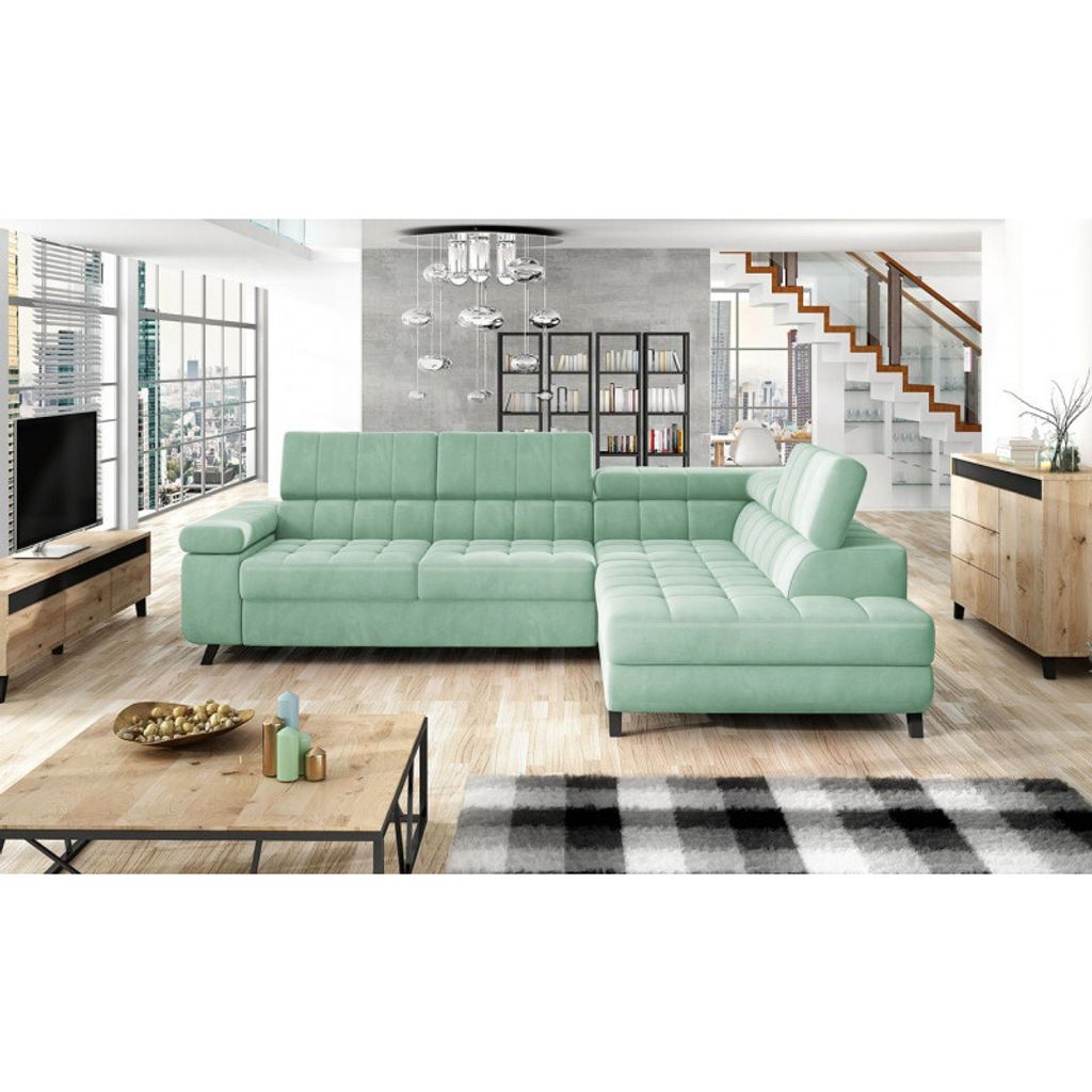 MIRJAN24 Ecksofa Nord, Polsterecke vom Hersteller, L-Form Ecke, Bettkasten und Schlaffunktion (Farbe: Magic Velvet 2227, Seite: Rechts)