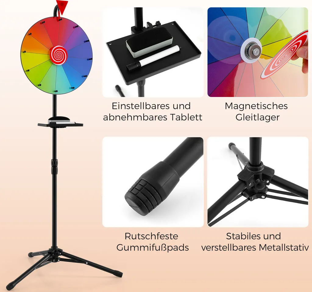 Roue tournante 16" réglable en hauteur avec surface effaçable à sec