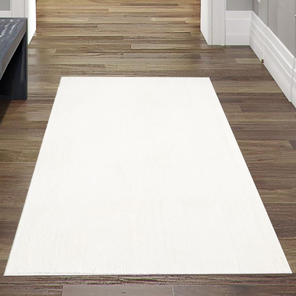 Wohnzimmer Teppich einfarbig Pflegeleicht modernes Design in creme Größe - 240 x 340 cm