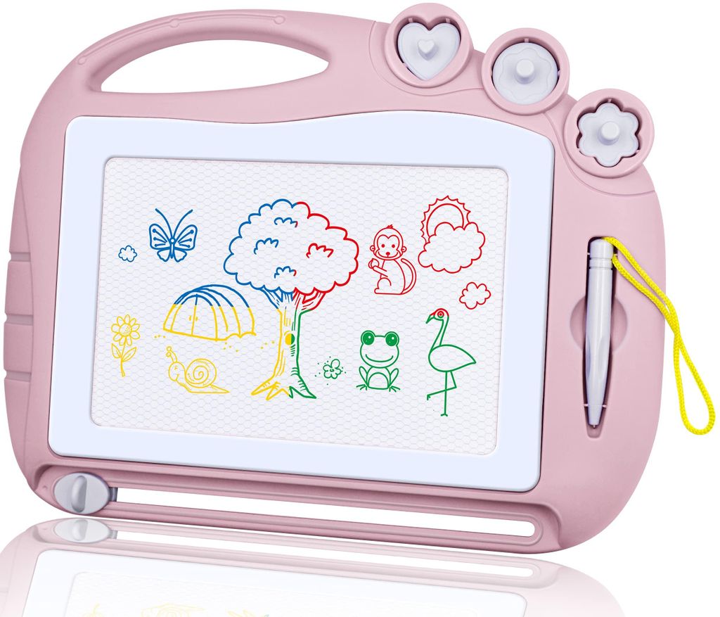 Zaubertafel Maltafel Magnettafel Reisegröße,Magnetische Zaubertafeln Bunt Zeichenbrett Pädagogische Spielzeug-Geschenk mit 3 Stempel für Kinder...
