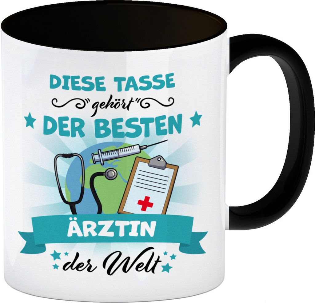 Beste Ärztin der Welt Kaffeebecher Schwarz