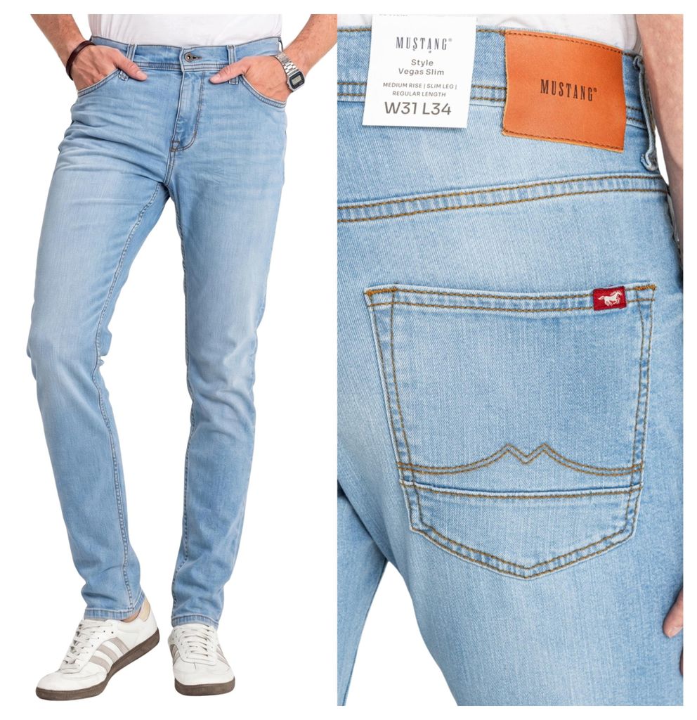 MUSTANG | Herrenhose Vegas Slim Blue Jeans für den Sommer, Produktbild 