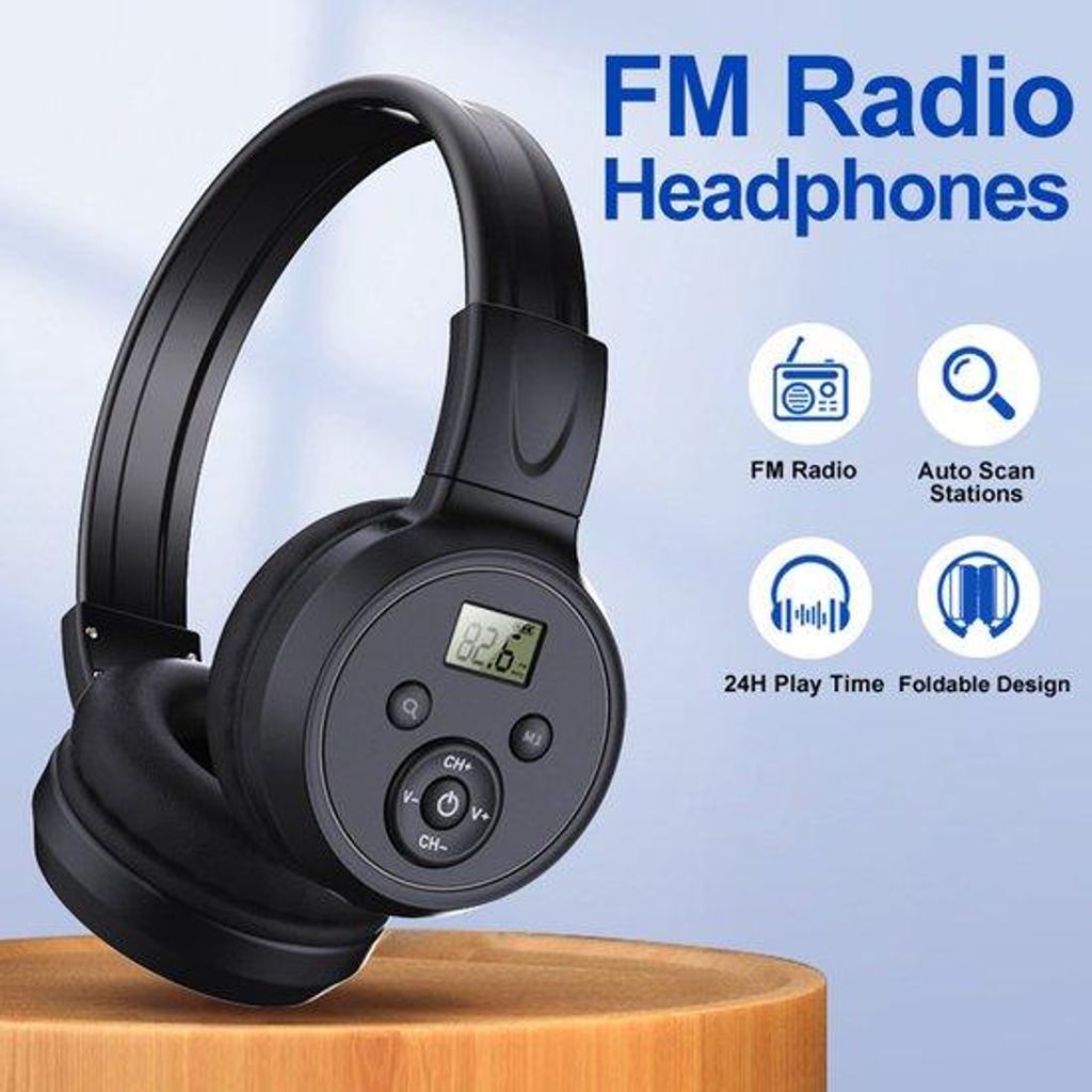 Przenośne słuchawki z radiem FM – słuchawki FM o wysokiej Zdjęcie produktu 