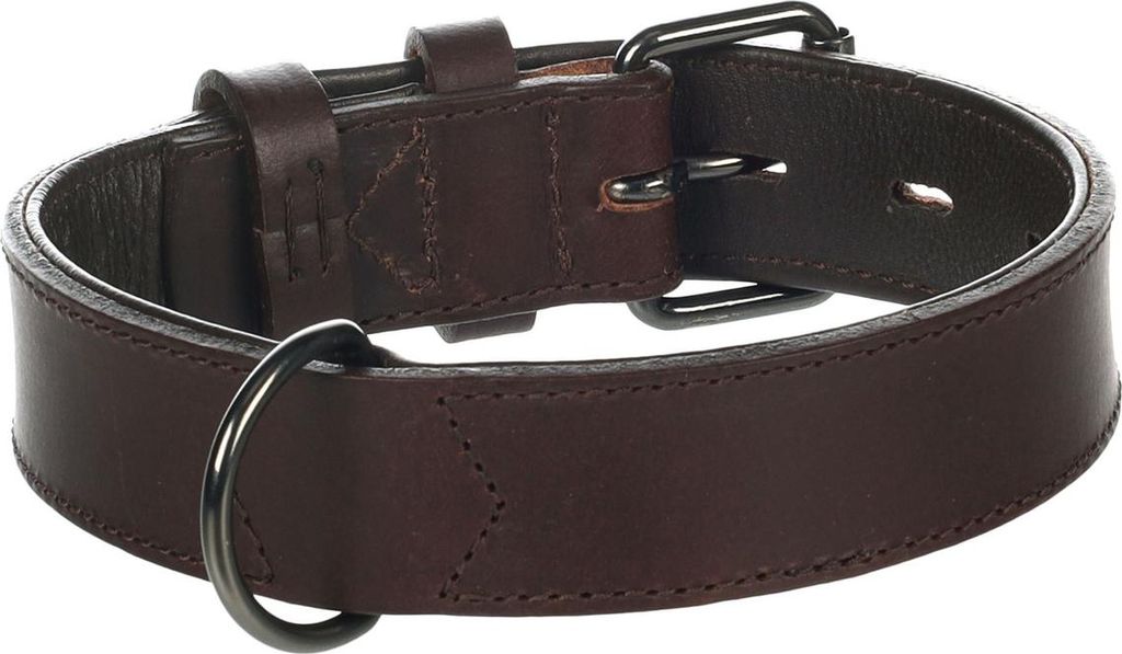 Flamingo Halsband gepolstert & breit Denver braun, Größe: S-M / Breite: 35 mm