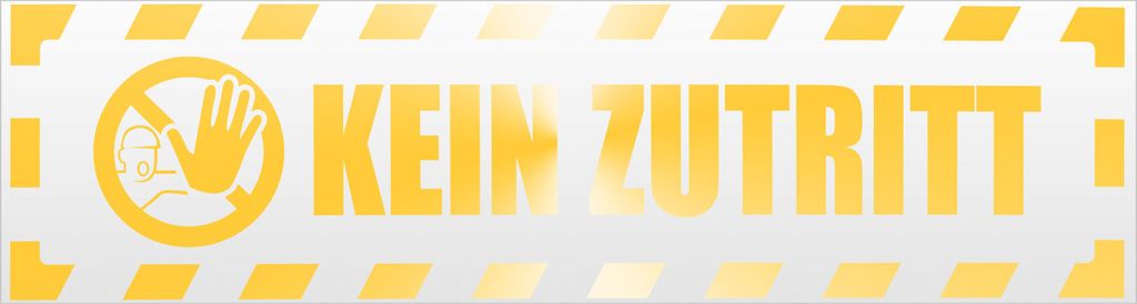 Kiwistar Kein Zutritt gestreift Magnetschild Schild magnetisch - 60cm Gelb - reflektierend - Magnetfolie für Auto PKW Kfz