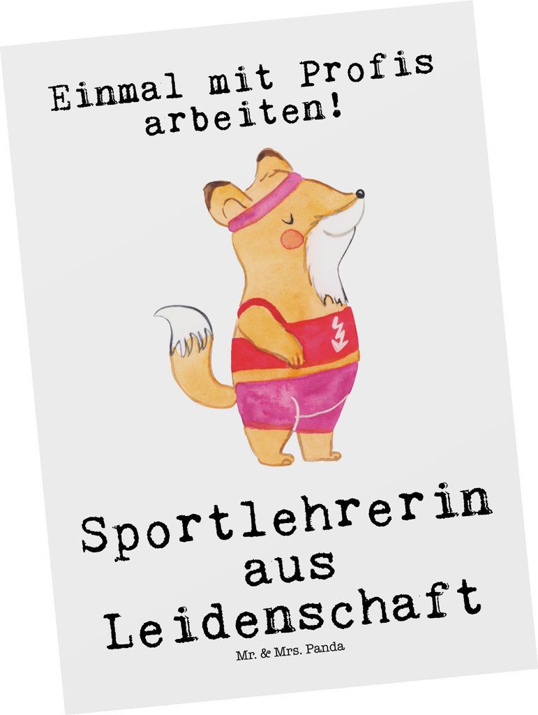 Mr. & Mrs. Panda Postkarte Sportlehrerin Leidenschaft - Produktbild 