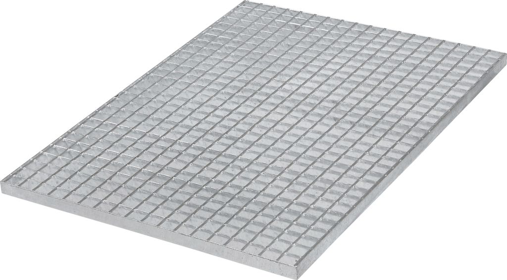 A metal grate is shown from a slightly elevated angle against a white background.