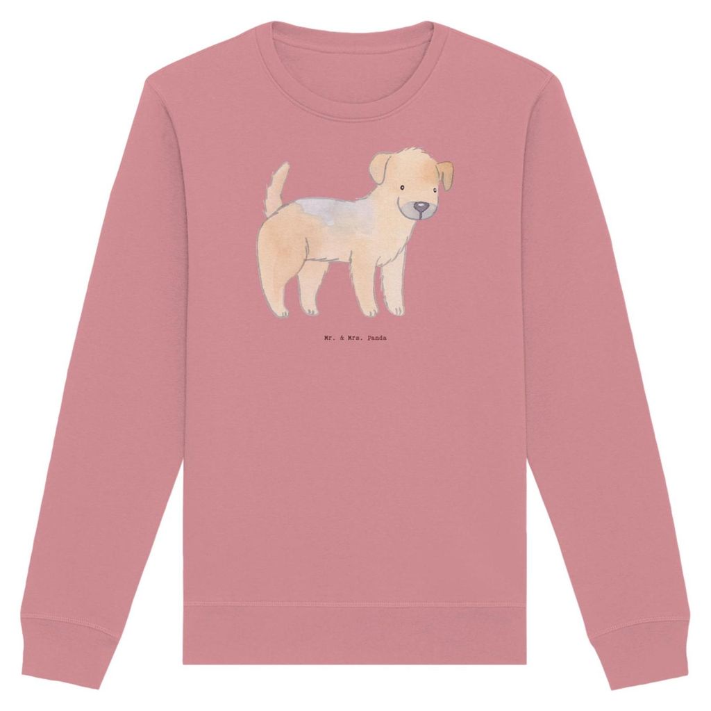 Mr. & Mrs. Panda Baumwoll Pullover Border Terrier Moment Größe XS - Canyon Pink - Geschenk, Bio, Sweatshirt, Pulli, Sweater