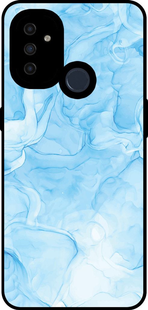 Smartphonica Telefon Fall geeignet für OnePlus Nord N100 mit Marmor-Druck - TPU zurück Abdeckung Fall Marmor-Design - Hellblau