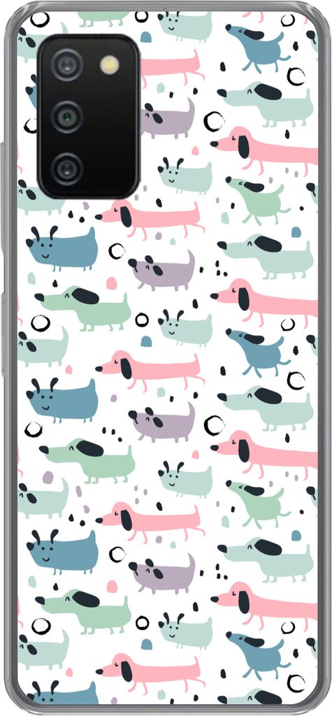 MuchoWow Handyhülle Schutzhülle Hülle für Telefoonhoesje Samsung Galaxy A03s Muster - Hund - Zeichnung - Jungen - Mädchen - Kinder - Kinder ...