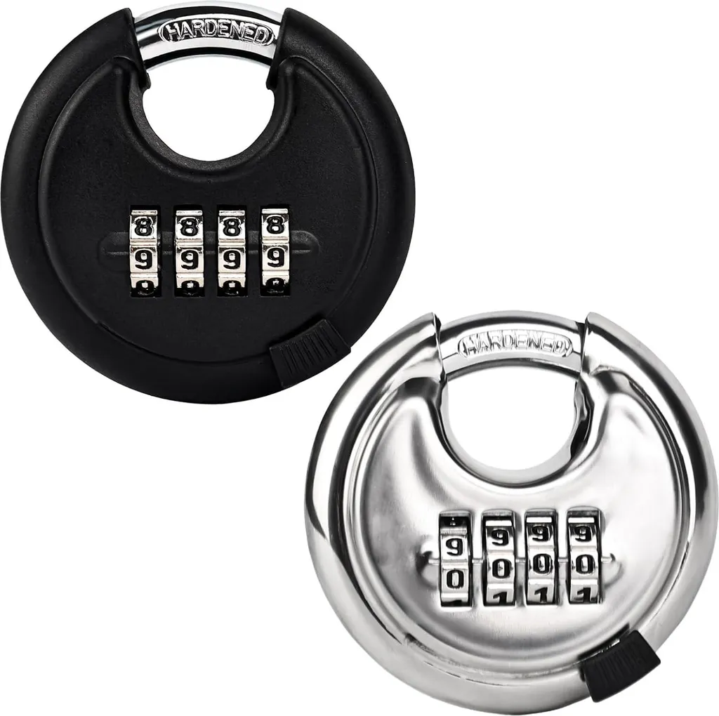 Cadenas à combinaison bssmmai Lot de 2 disques 70 mm anse 10 mm robustes