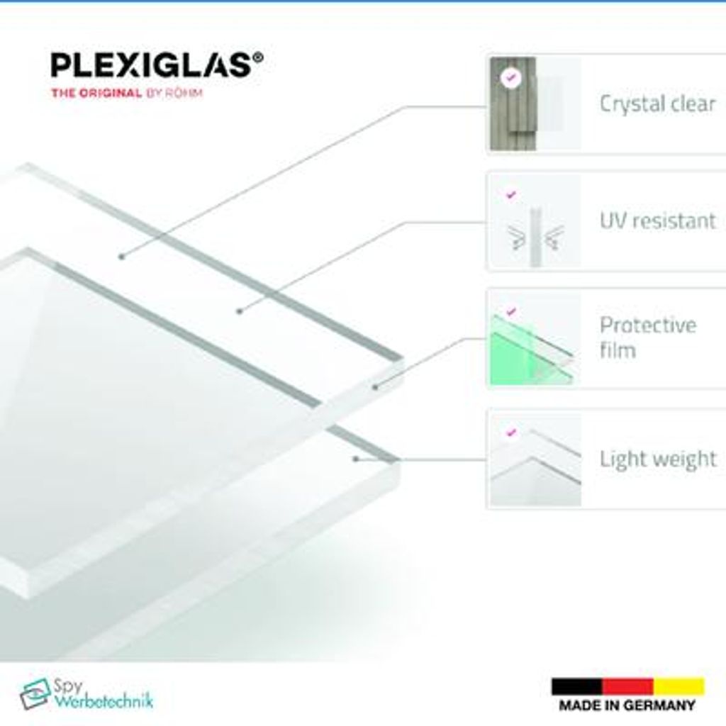 Acrylglas XT transparent klar 2 mm – Zuschnitt 300 x 300 mm Produktbild 