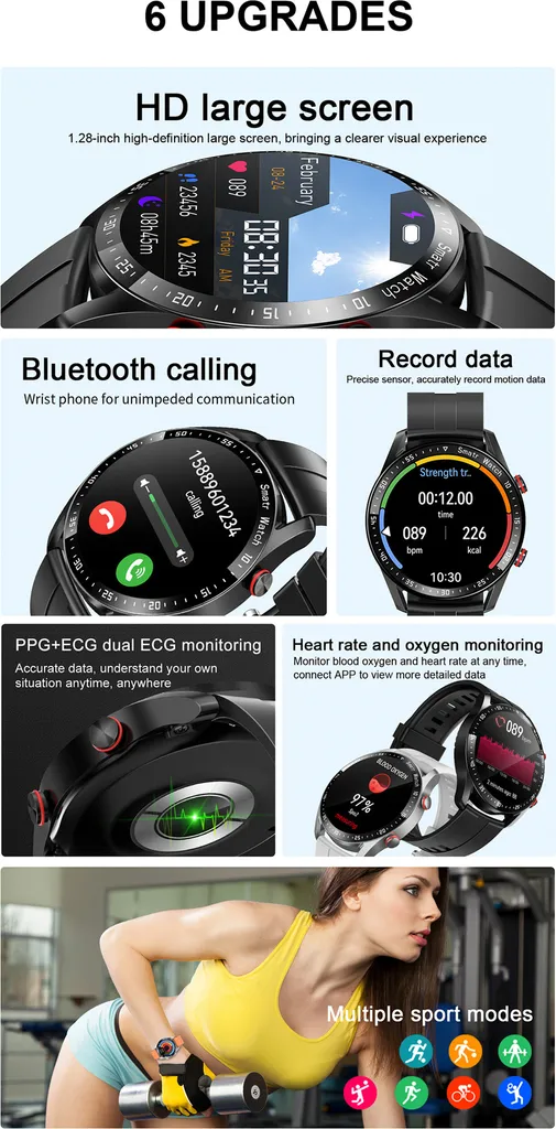 Orologio Sportivo Smartwatch Impermeabile - Fitness Tracker Uomo Donna - 6