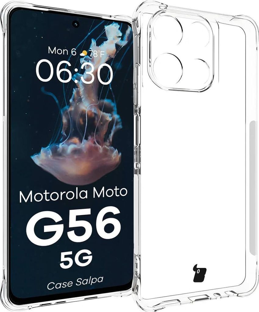 Flexible Handyhülle für Motorola Moto G56 5G, Bizon Case Salpa, Transparent