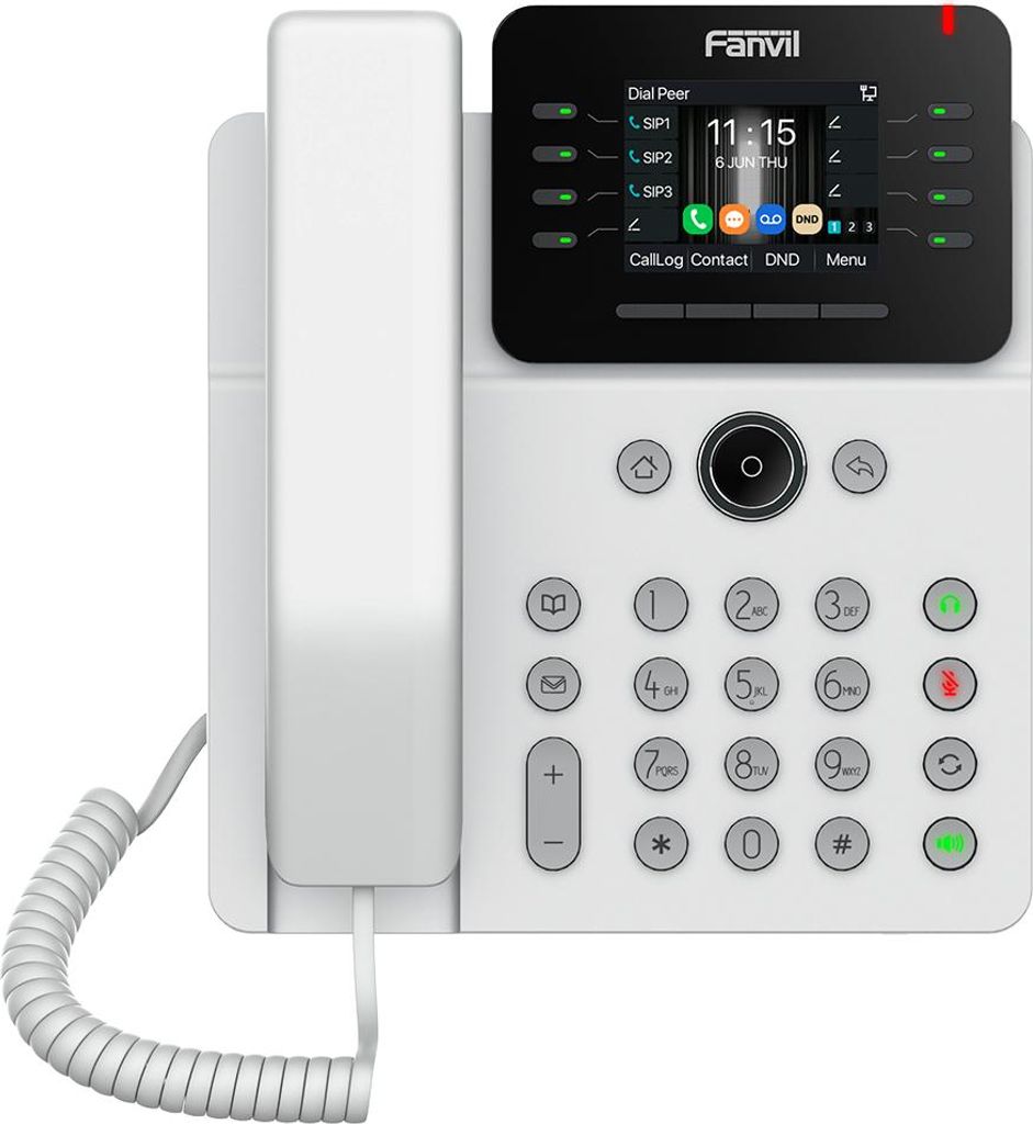 Fanvil V62G, IP-Telefon, Schwarz, Kabelgebundenes Mobilteil, SIP-Info, 12 Zeilen, 1000 Eintragungen