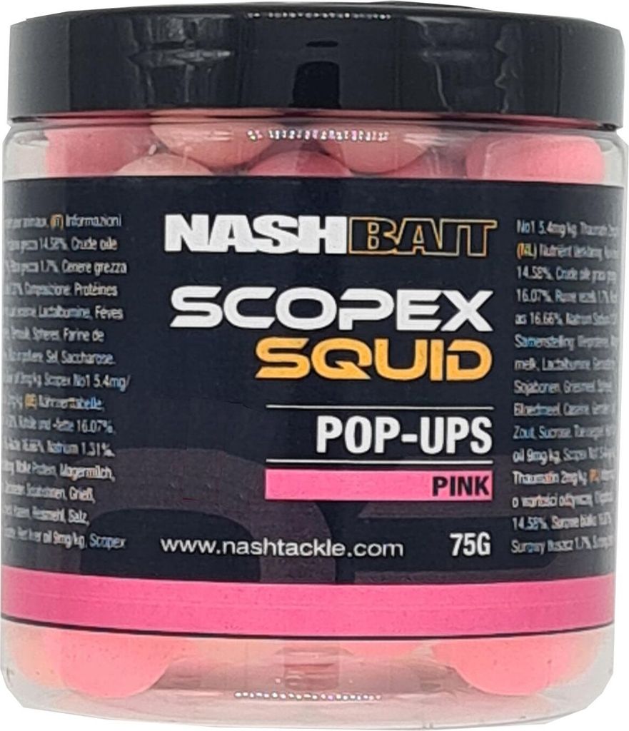 Nash Scopex Squid Pop Ups 75g Karpfenköder, Farbe:Pink, Durchmesser pro mm:20