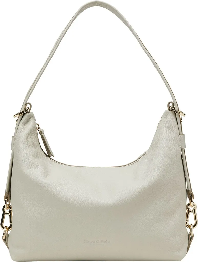 Marc O'Polo Hanna Hobo Bag Stone Grey : Sac à épaule en cuir véritable