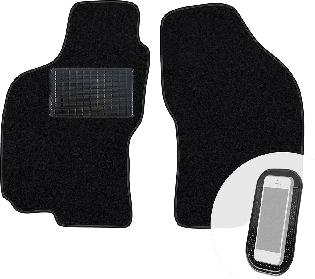 moto-MOLTICO Vorne Fußmatten Auto Velours Autoteppiche Schwarz Automatten Set 2-teilig passend für Fiat Brava Bravo 1995-2001