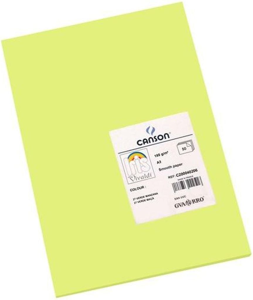 Canson Iris Vivaldi A3 Apple Green Stift Für Blätter 50 Einheiten One Size