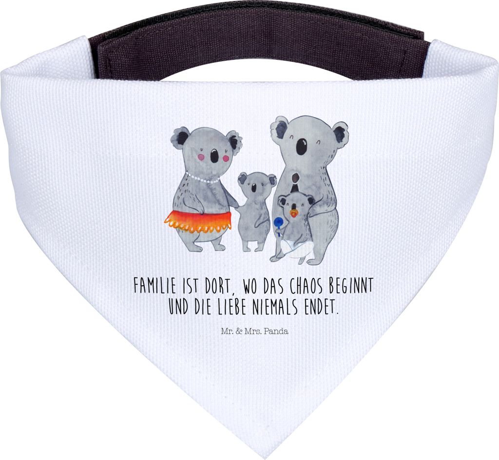 Mr. & Mrs. Panda Bandana Koala Familie - Weiß - Geschenk, Halstuch Für Hunde, Dreieckstuch, Family, Mama, Familienleben, Papa, Hundehalstuch, Mut...