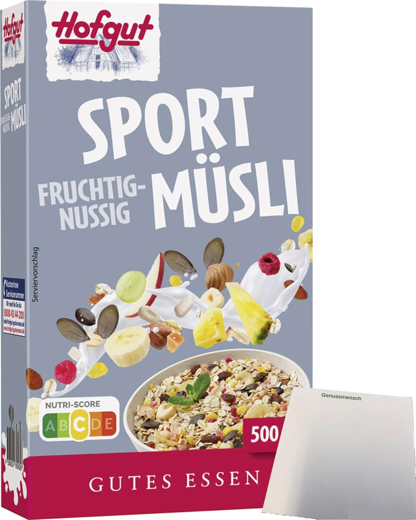 Hofgut Müsli Sport (500g Packung) + usy Block