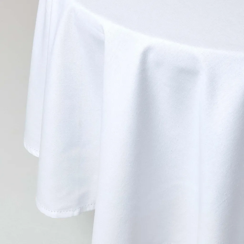 Tovaglia Homescapes Bianca Rotonda 178 cm | 100% Cotone Naturale