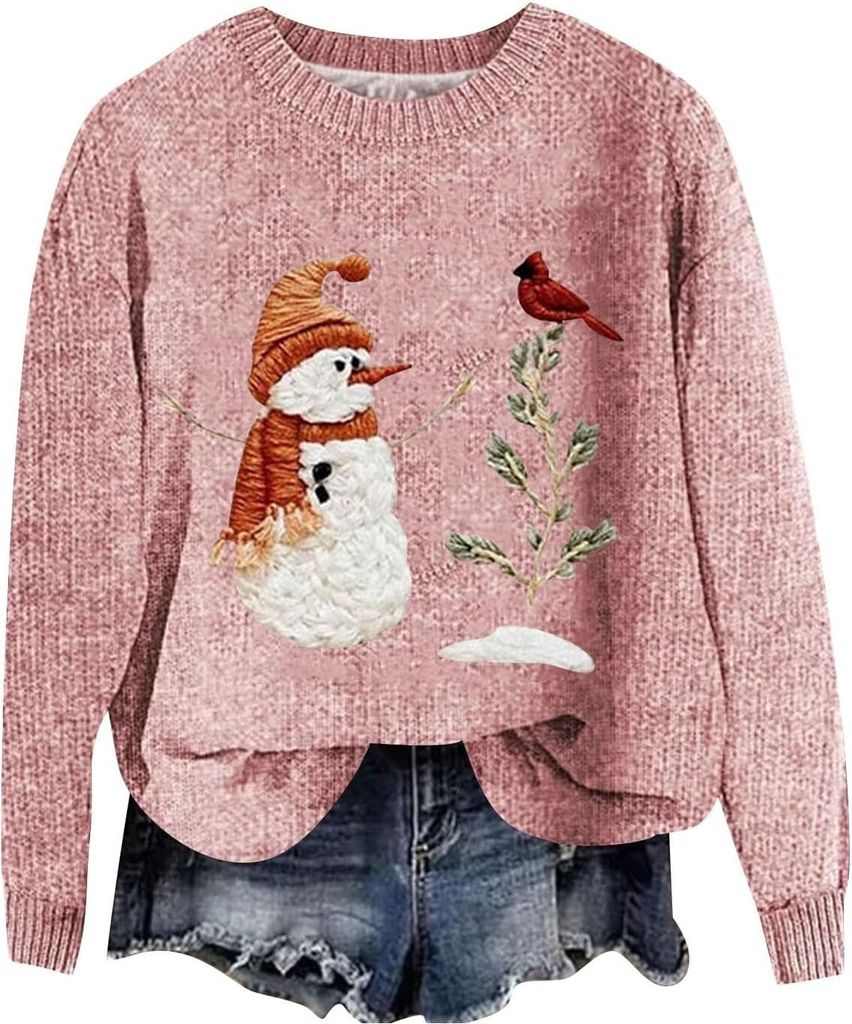 ASKSA Damen Lustige Weihnachtspullover Strickpullover Produktbild 