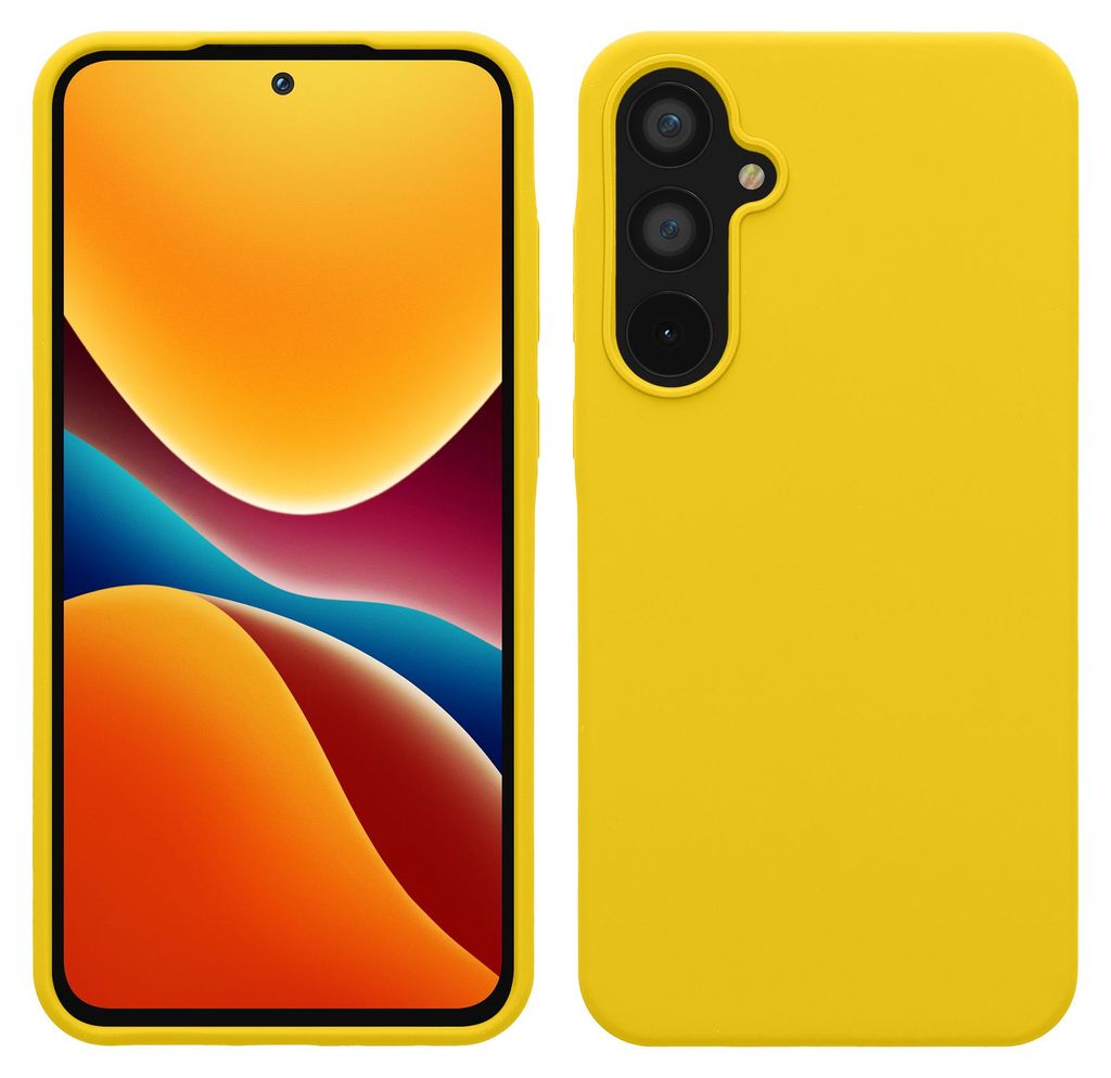 kwmobile Handyhülle für Samsung Galaxy A55 5G Hülle - Case Silikon - Kabelloses Laden - Schutzhülle Cover in Strahlend Gelb