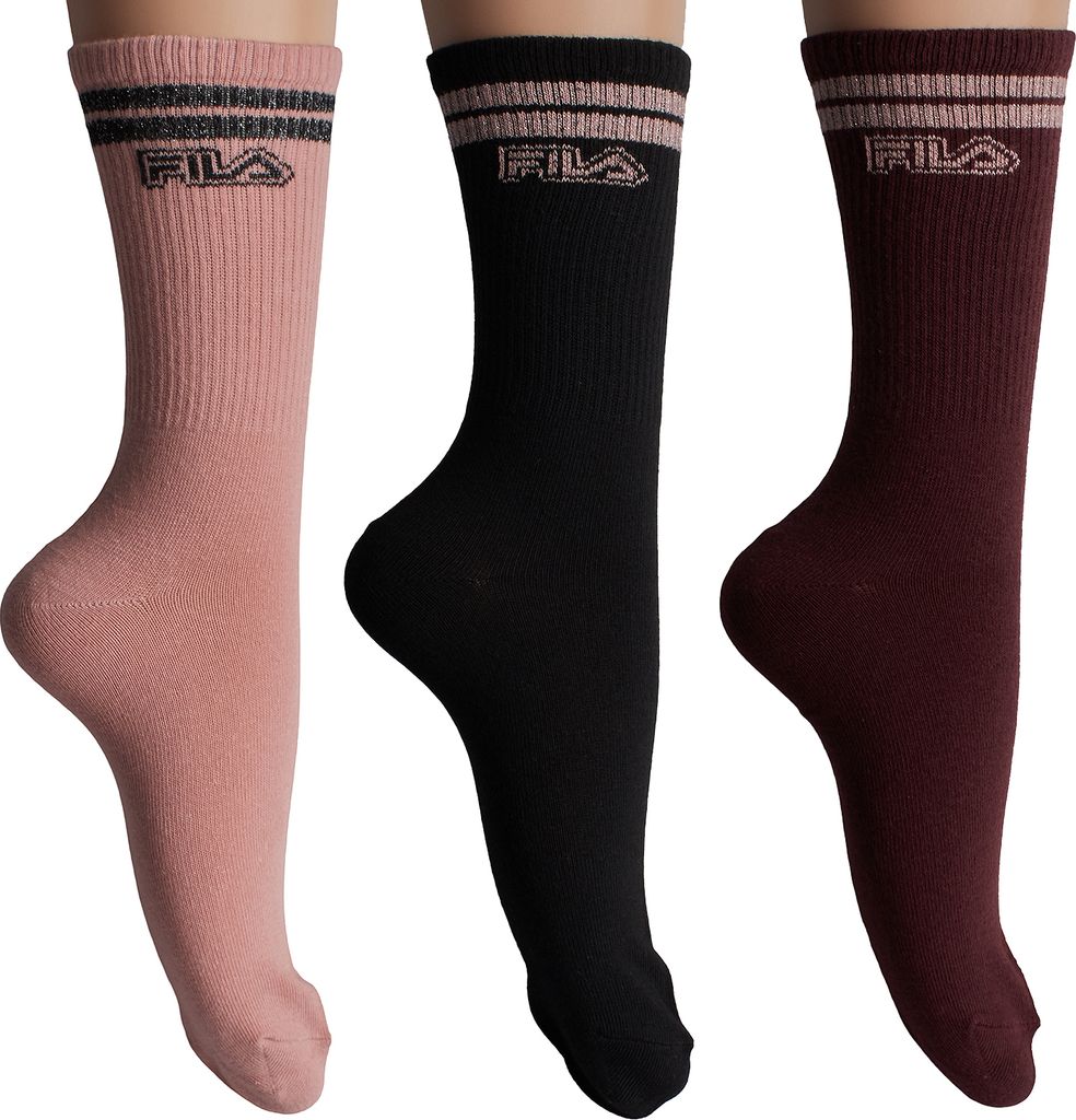 Fila 3er-Pack lange Baumwollsocken F3266 für Damen