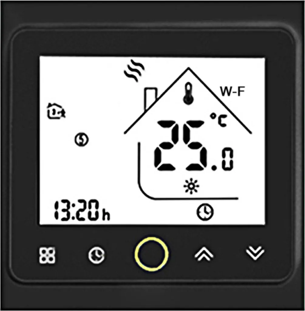 Thermostat Wi-Fi 5A noir avec commande vocale Alexa pour la maison
