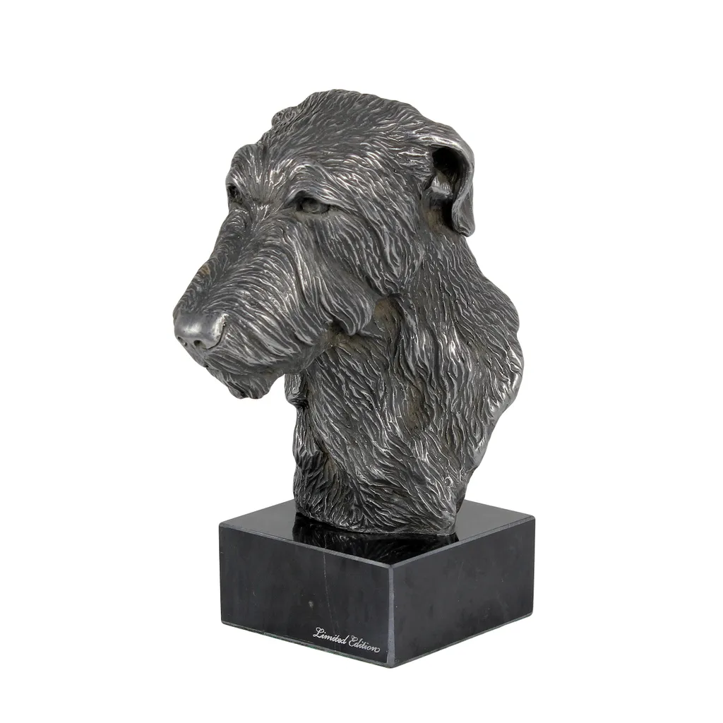 Scottish Deerhound : figurine de chien en marbre argenté par Art-Dog - 8
