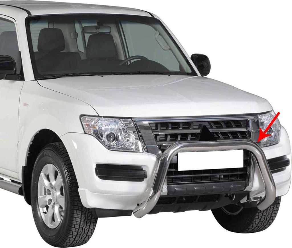 Frontbügel Frontschutzbügel für Mitsubishi Pajero 2015-2021 ø76mm Stahl Silber