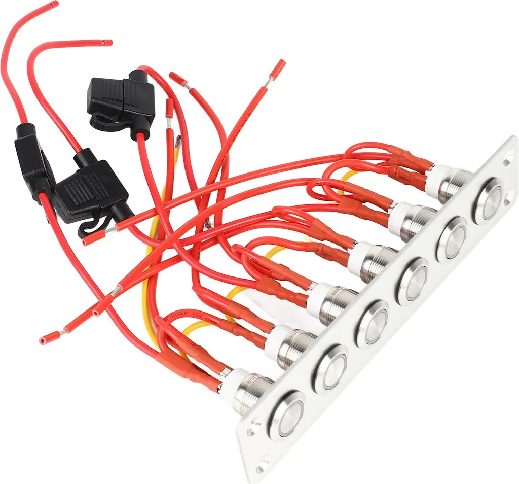 Panneau de commande 12V pour bateau et van avec 6 interrupteurs LED - 2