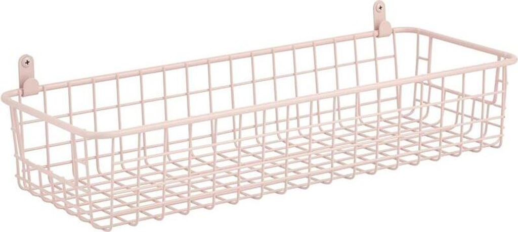 Wandregal Korb rosa Ablagekorb Metall Wandkorb Bad Organizer Handtuch mDesign