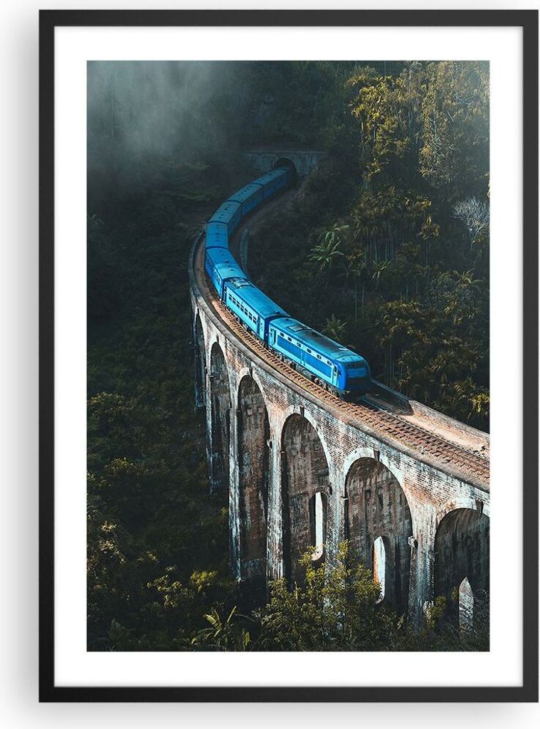 Gerahmtes Poster - Schwarzer Rahmen - Zug Hogwarts Express - 50x70 cm - Wand Bild - Wanddeko - Wandbilder - Kunstposter - Wandposter - Bilderrahmen...