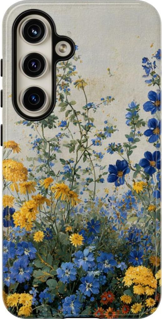 Blaue und gelbe Wildblumen – Hülle Kompatibel mit Samsung Galaxy S24